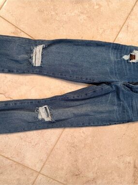 Good American Blue Ripped Skinny Jeans